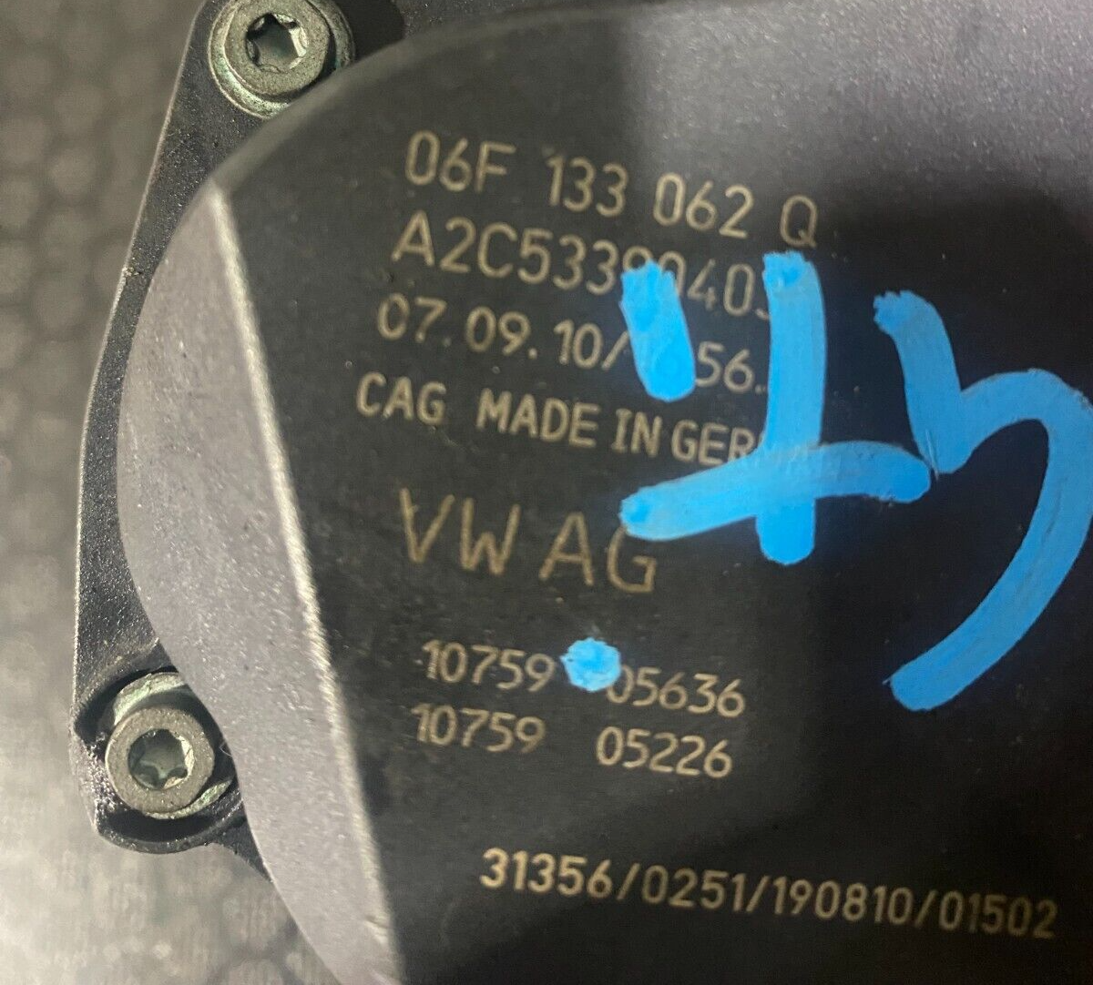 Volkswagen / Audi 2.0L Turbo Throttle Body 06F133062Q