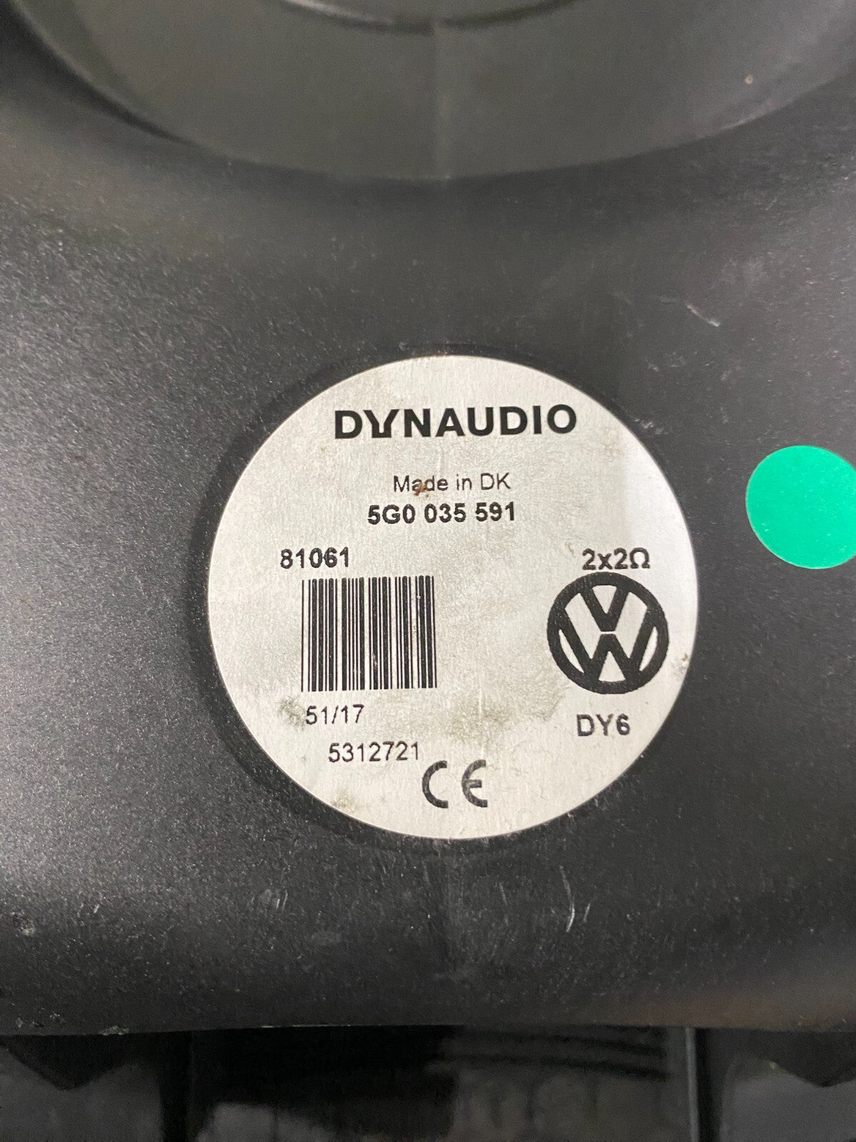 Volkswagen MK7-7.5 DYNAAUDIO Interior Subwoofer 5Q0035591