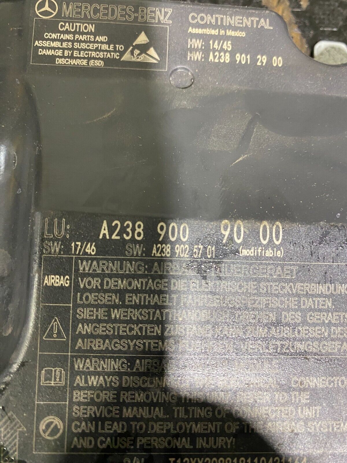 Mercedes-Benz C63s 2019-2021 A2389009000 Airbag Module