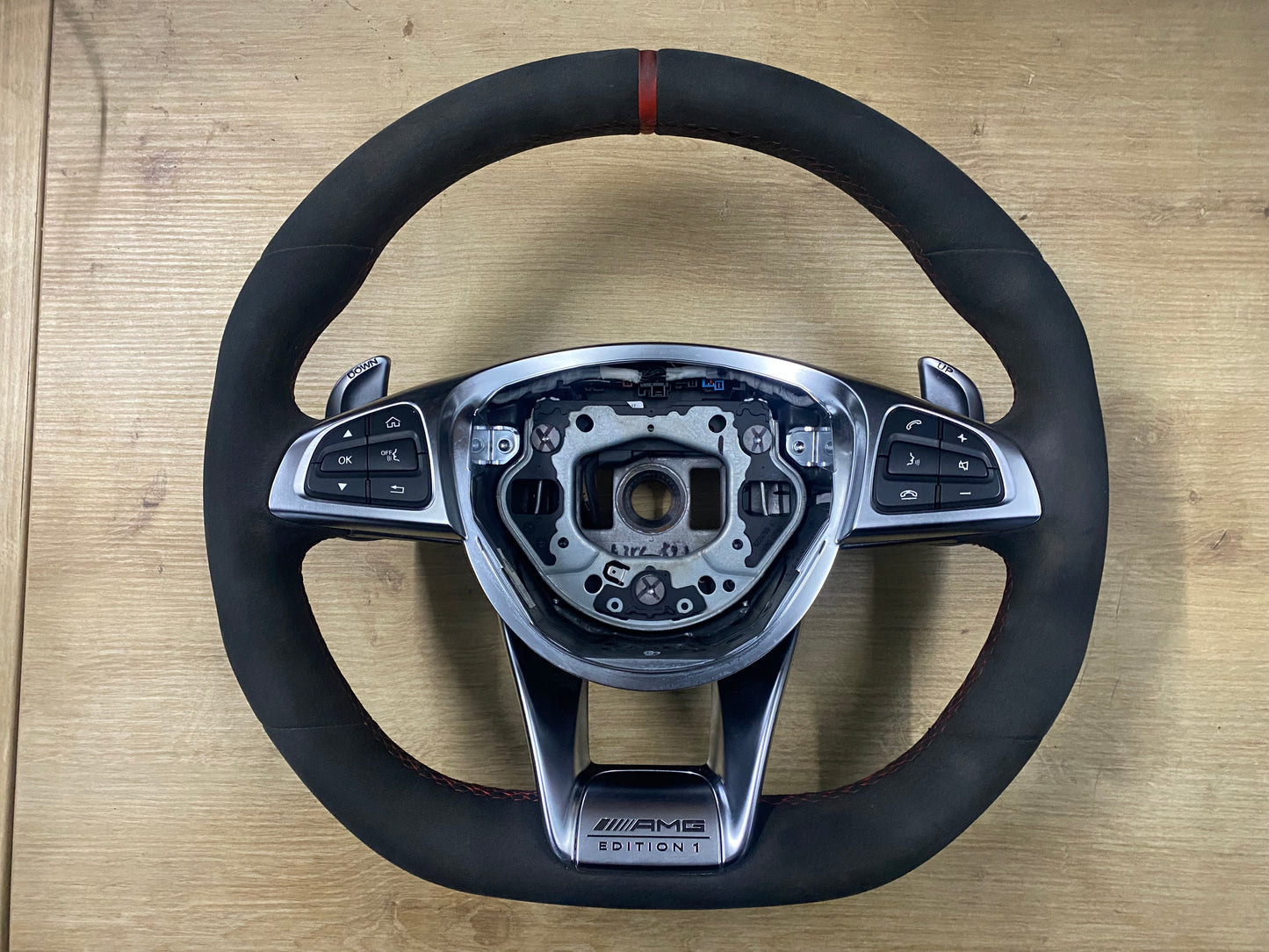 Mercedes-Benz C63s W205 Edition 1 One Alcantara Steering Wheel With Red Stitching