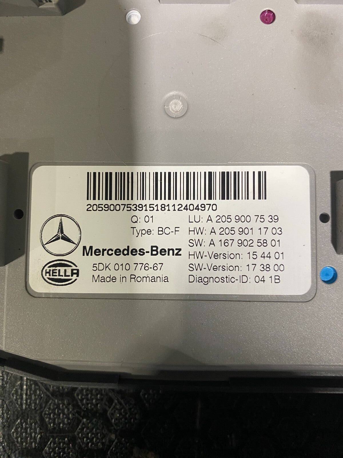Mercedes-Benz C63s 2019-2021 A2059007539 (Ambient Lighting) BC-F Control Module
