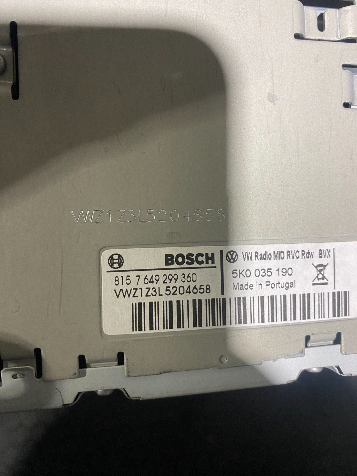 Volkswagen Bluetooth/CD Player 5K0035190 With Code RCD510