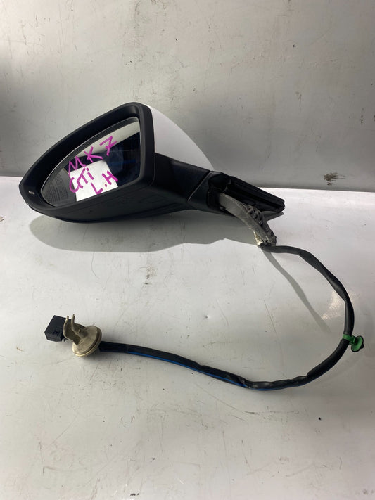 Volkswagen Golf MK7-7.5 Front Left Side Mirror With Auto Fold In White
