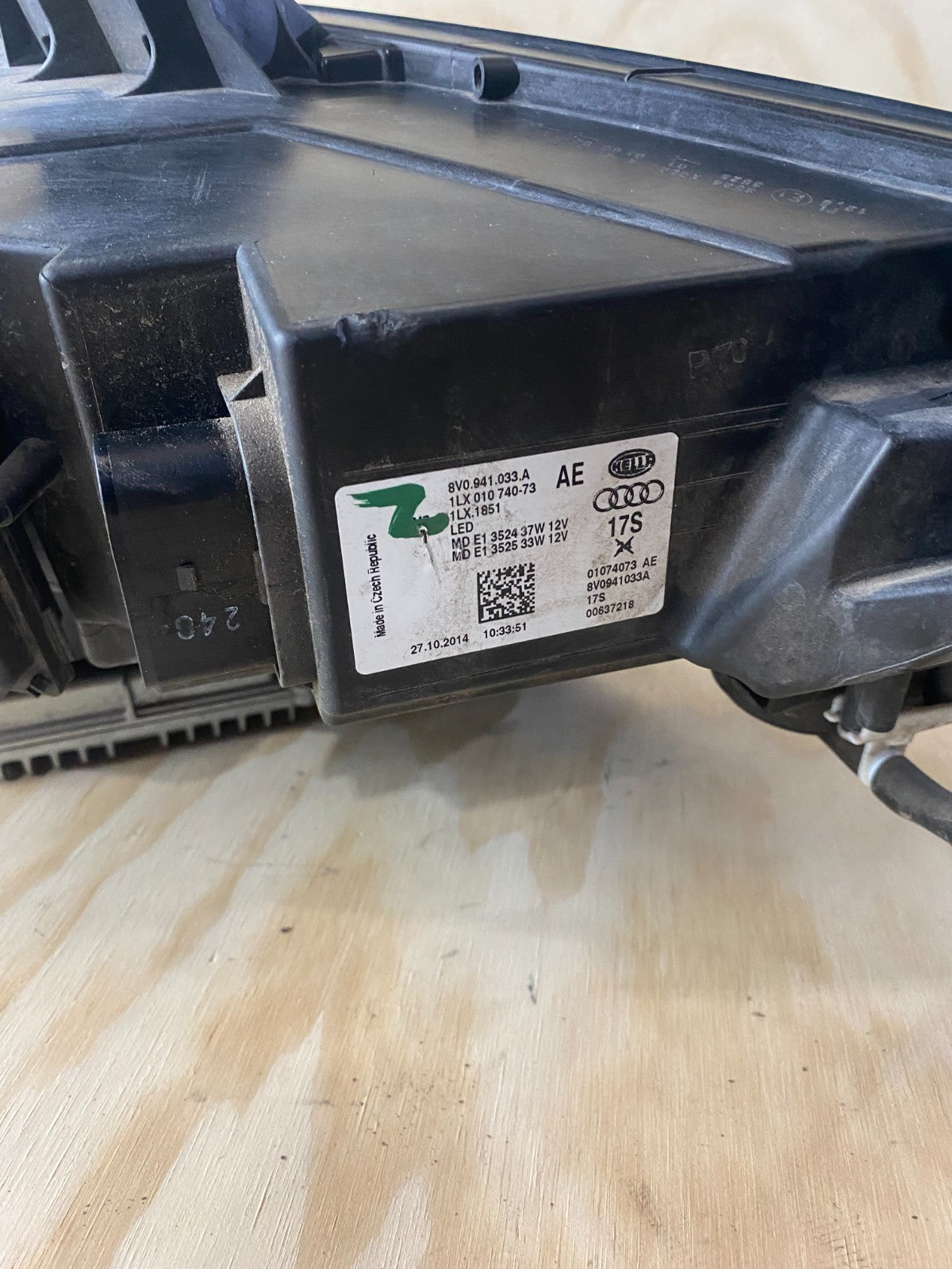 Audi A3 S3 RS3 8V Passenger LED HEADLIGHT COMPLETE WITH MODULES 8V0941033A