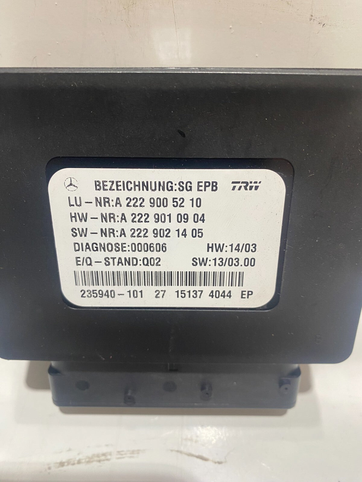 Mercedes-Benz Park Brake Control Module A2229005210