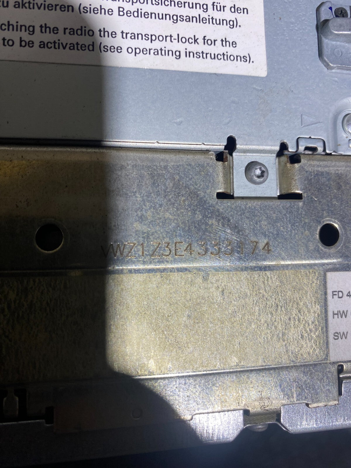 Volkswagen Blaupunkt CD Player Radio 8638812885 With Code