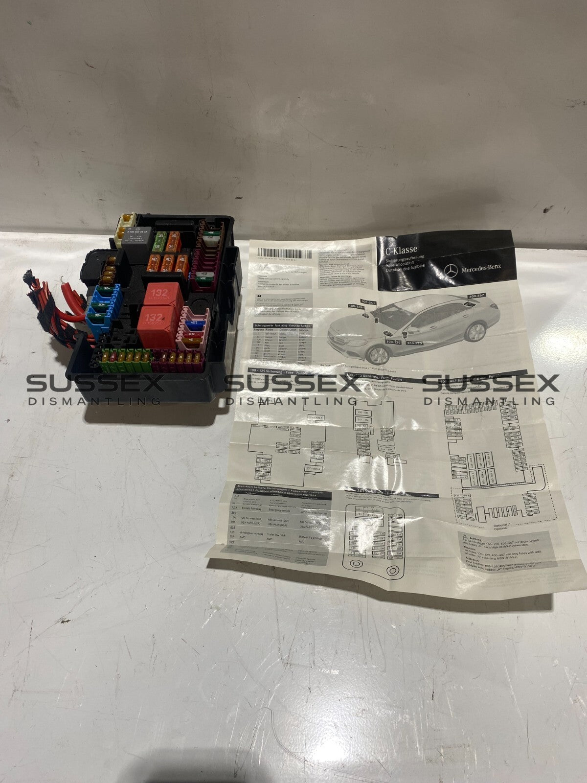 Mercedes-Benz C63s 2016-2021 Trunk / Rear Fusebox With Diagram