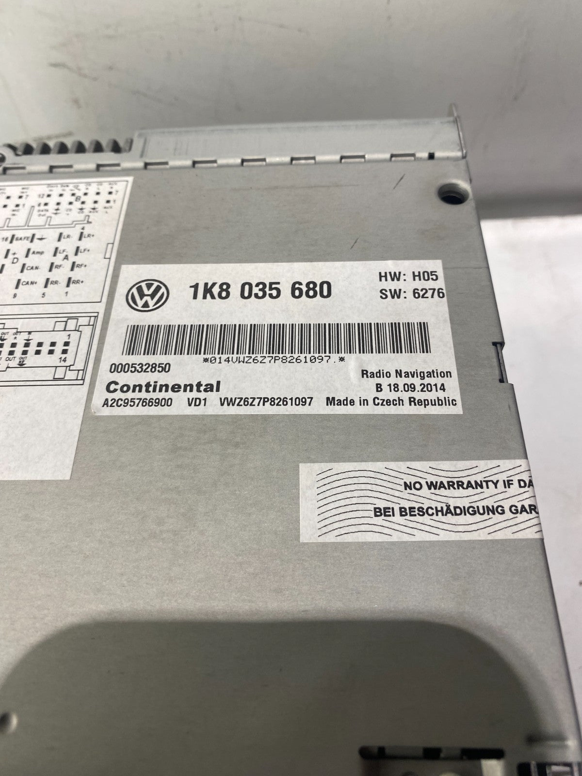 Volkswagen RNS 510 2014 Radio Navigation, Bluetooth, Reverse Camera 1K8035680