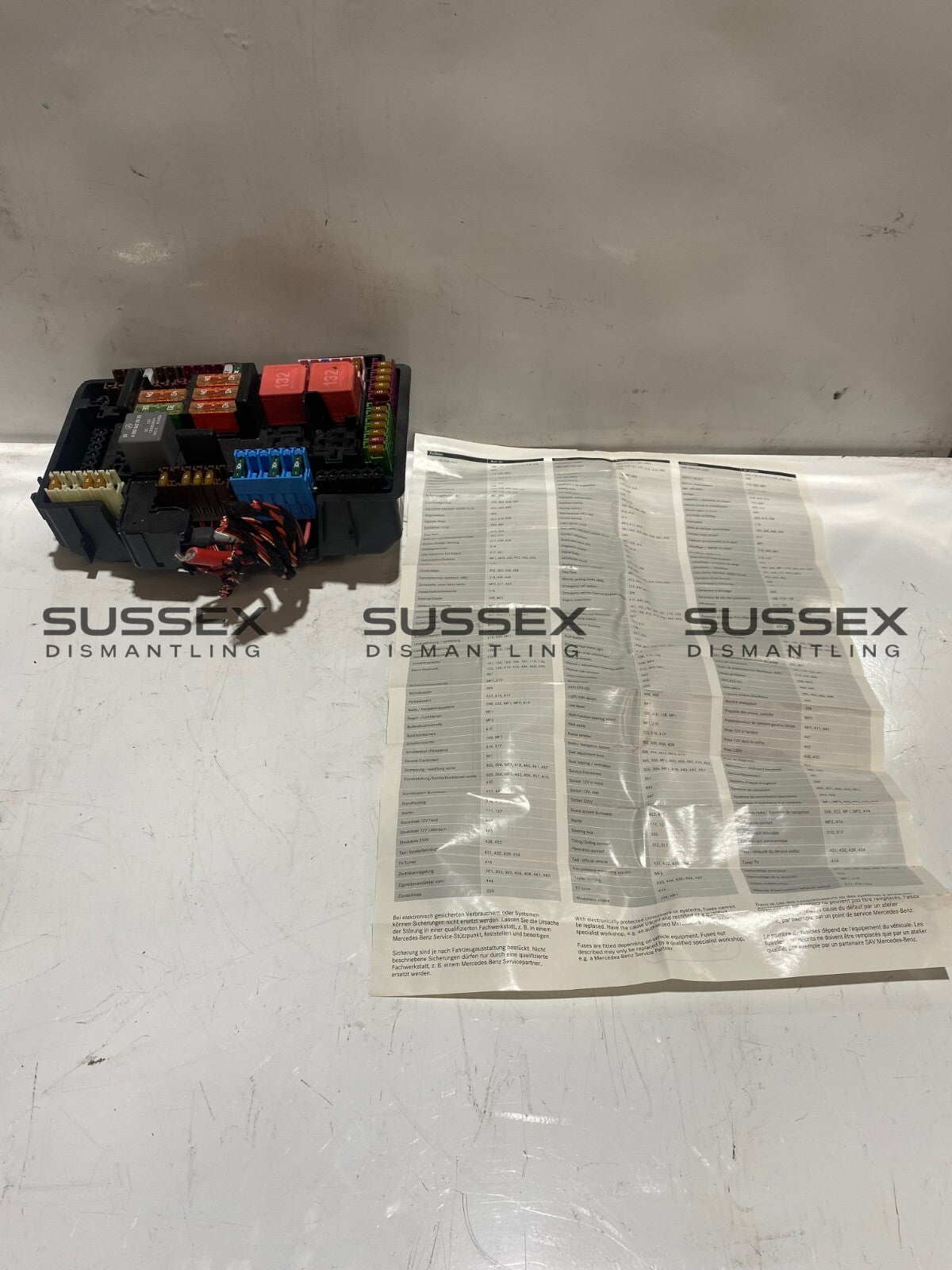 Mercedes-Benz C63s 2016-2021 Trunk / Rear Fusebox With Diagram