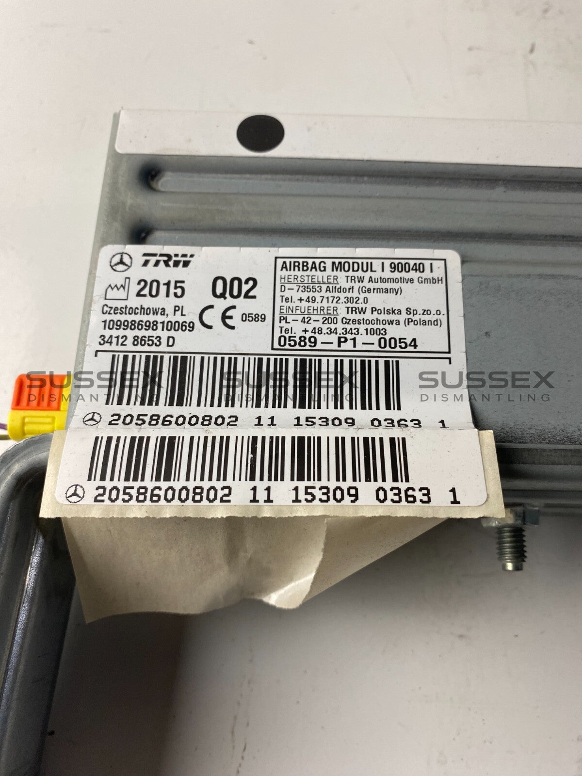 Mercedes-Benz Rear Left Seat Airbag A2058600802