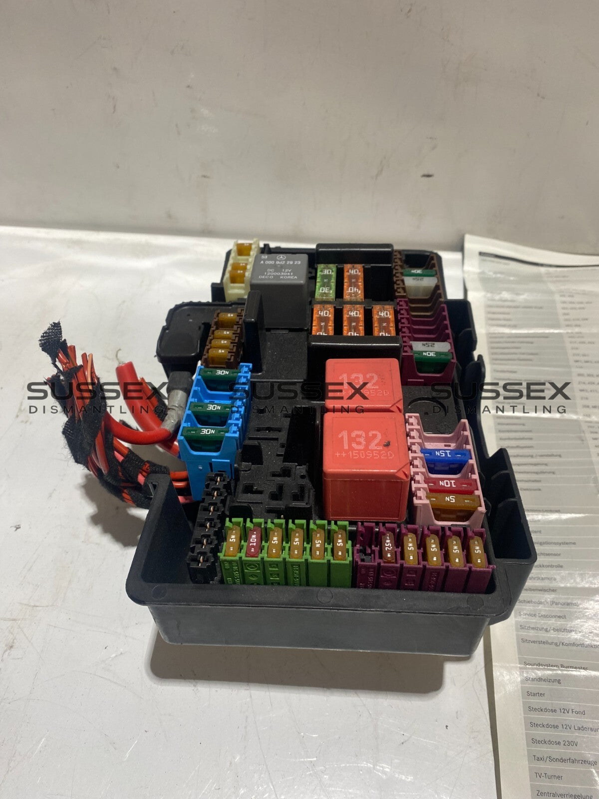 Mercedes-Benz C63s 2016-2021 Trunk / Rear Fusebox With Diagram